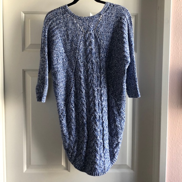 Cable knit blue tunic sweater - Picture 4 of 4